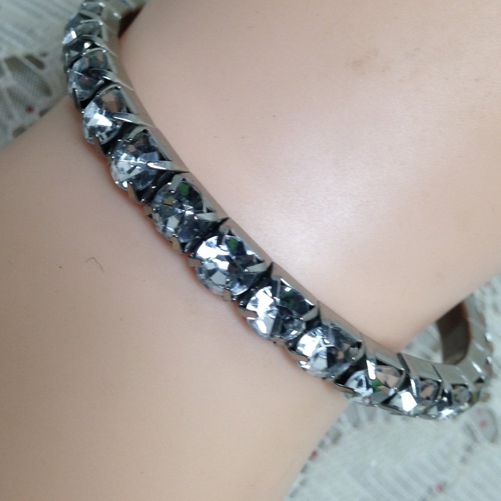 3pc Multi-Color Rhinestone Stretchable Bracelets - image 2
